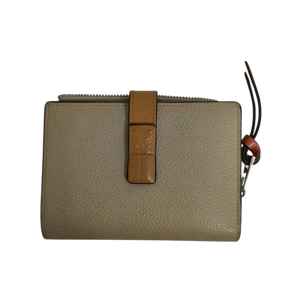 Loewe Vertical Anagram Wallet Leather Beige Tan